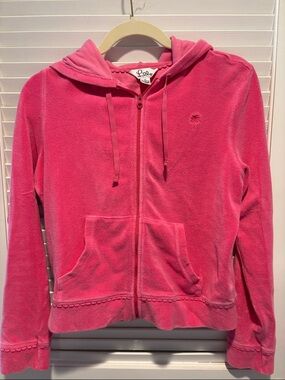 Lilly Pulitzer Hot Pink Terry Cloth Zip Hoodie